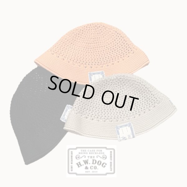 画像1: THE H.W.DOG&CO 　COTTON KNIT HAT  Beige  Orange  Black (1)