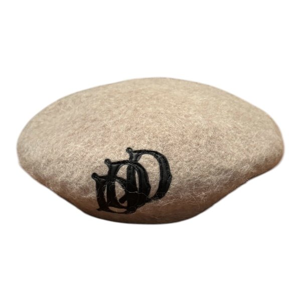 画像9: THE H.W.DOG&CO  Leather wappen Fluffy BERET Beige  YellowGold  Black (9)