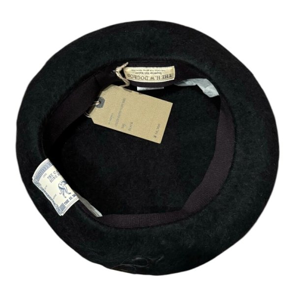 画像5: THE H.W.DOG&CO  Leather wappen Fluffy BERET Beige  YellowGold  Black (5)