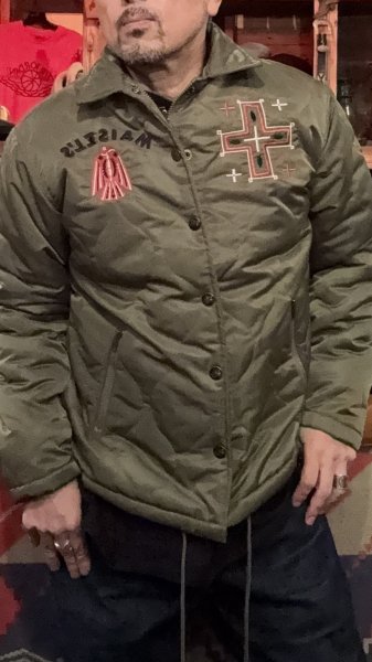 画像11: GUNZ ガンズ ナイロンキルティングボアジャケット GREEN (11)