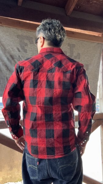 画像12: ＣＵＳＨＭＡＮ　クッシュマン　BUFFALO CHECK WESTERN SHIRT　ネルウエスタンシャツ　 (12)