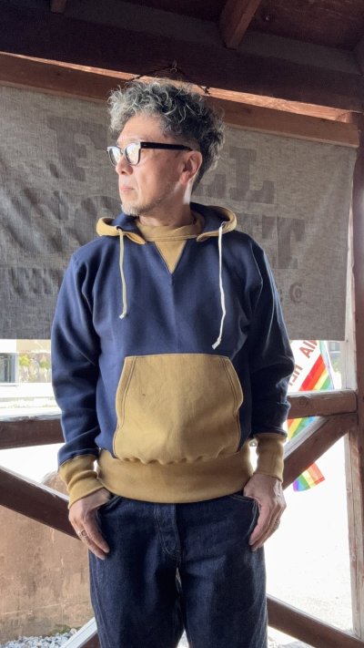画像3: CUSHMAN(クッシュマン）TWO TONE SWEAT PARKA  後付けフードツートンカラー
