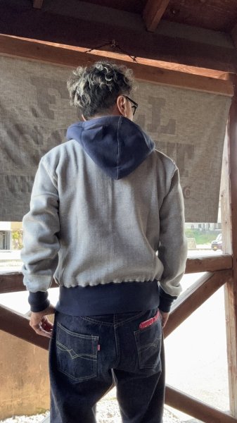 画像20: CUSHMAN(クッシュマン）TWO TONE SWEAT PARKA  後付けフードツートンカラー (20)