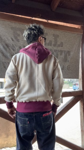 画像18: CUSHMAN(クッシュマン）TWO TONE SWEAT PARKA  後付けフードツートンカラー (18)