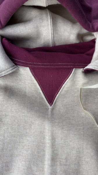 画像4: CUSHMAN(クッシュマン）TWO TONE SWEAT PARKA  後付けフードツートンカラー (4)