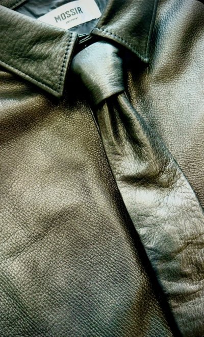 画像3: FINE CREEK  MOSSIR  CORRECT　ウォッシャブルレザー　ネクタイ　　BLACK