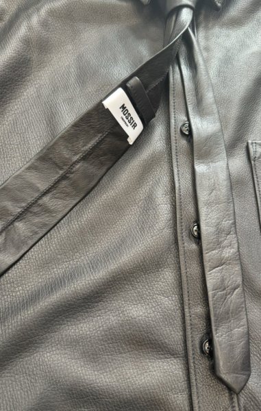画像4: FINE CREEK  MOSSIR  CORRECT　ウォッシャブルレザー　ネクタイ　　BLACK (4)