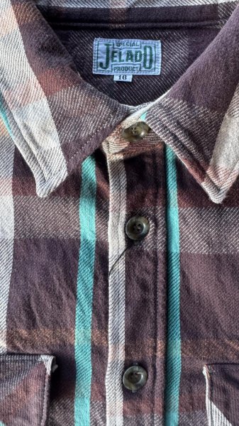 画像5: JELADOジェラード Unionworkers Shirts(ユニオンワーカーズシャツ) ショート丈  チェスナット (5)