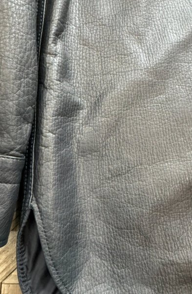 画像7: FINE CREEK  MOSSIR  GOOD MAN 　ウォッシャブルレザーシャツ　　BLACK (7)