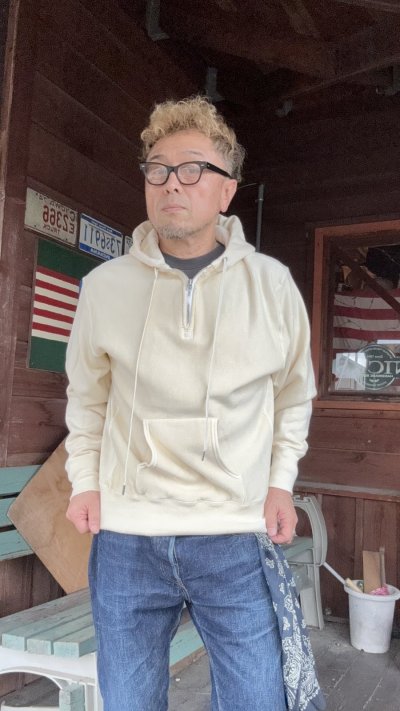 画像1: FINE CREEK  C- WORKS  Packge　　クウォータージップフードスウェット