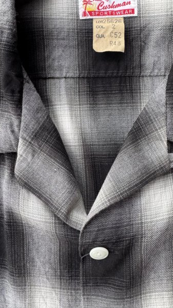 画像4: CUSHMAN クッシュマン　 OMBRE CHECK SHIRT    BLACK/WHITE (4)