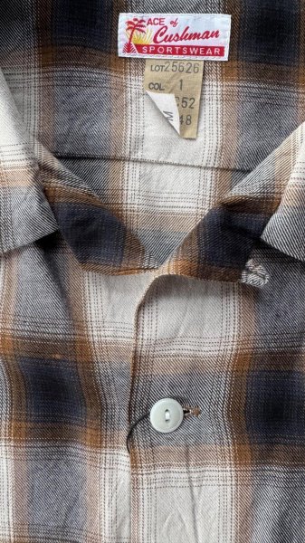 画像4: CUSHMAN クッシュマン　 OMBRE CHECK SHIRT    BROWN/WHITE (4)