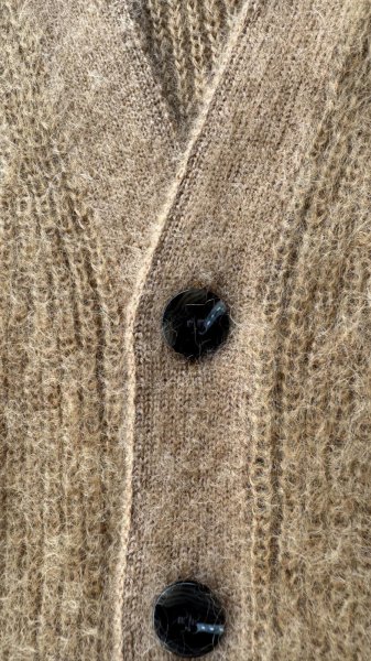 画像5: FULL COUNT フルカウント　Kid Mohair Cardigan  Black　Lit BROWN (5)