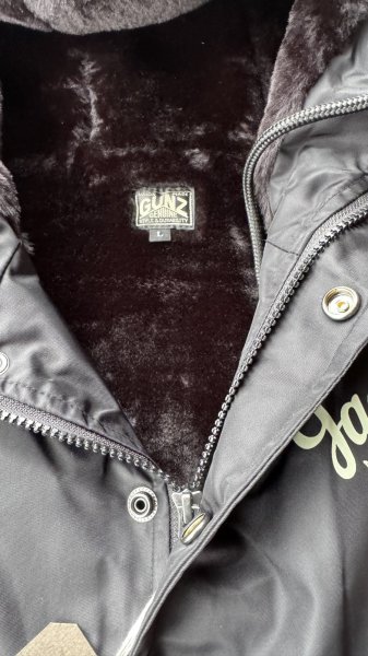 画像7: GUNZ ガンズ ナイロンフードボアジャケット BLACK (7)