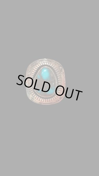 画像3: INDIANJEWELRY HOWARD NELSON  ハワード.ネルソン シャドーボックスリング Bisbee Turquoise  ビズビーターコイズ  (3)