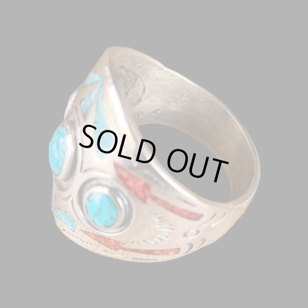 画像3: INDIANJEWELRY  NABAJO RING ナバホ族リング ターコイズ  (3)