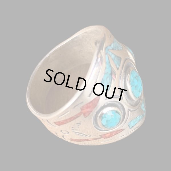 画像2: INDIANJEWELRY  NABAJO RING ナバホ族リング ターコイズ  (2)