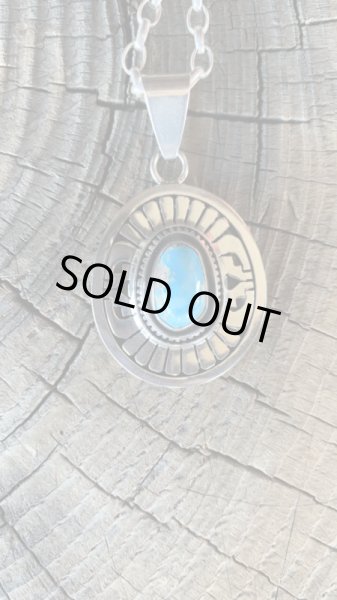 画像4: NAVAJO ナバホ族 LEONARD NEZ NevadaBiueTQ ペンダントトップ (4)