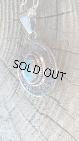 画像3: NAVAJO ナバホ族 LEONARD NEZ NevadaBiueTQ ペンダントトップ (3)