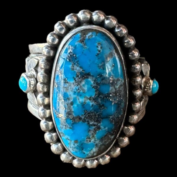 画像2: NAVAJO ナバホ族 Herman・Vandever ハーマン・バンデバーモレンシーターコイズ リング (2)