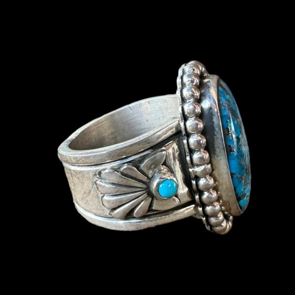 画像4: NAVAJO ナバホ族 Herman・Vandever ハーマン・バンデバーモレンシーターコイズ リング (4)