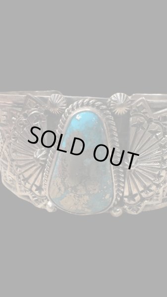画像2: INDIANJEWELRY  Sunshin Reeves (サンシャイン.リーブス)インディアンジュエリー バングル ブレス モレンシーターコイズ (2)