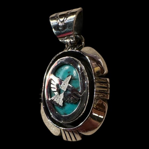 画像2: NAVAJO ナバホ族 Herman・Vandever ハーマン・バンデバーシャドウボックス ターコイズ トップ (2)