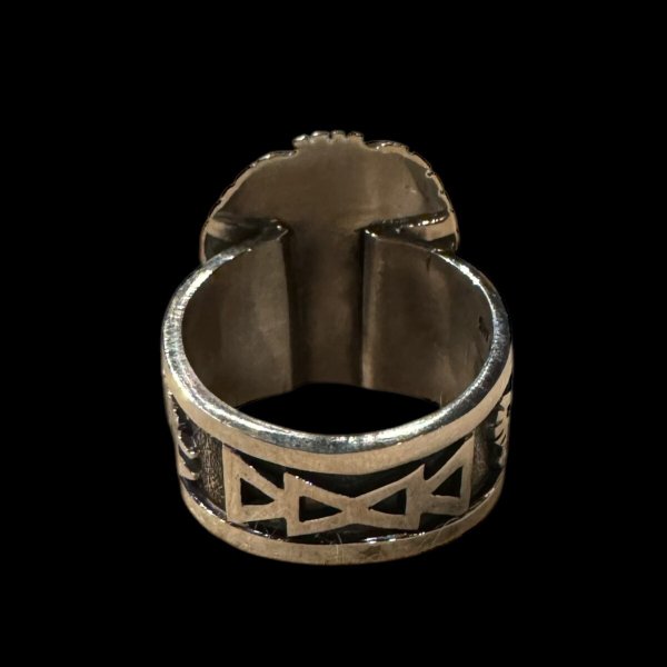 画像5: NAVAJO ナバホ族 Herman・Vandever ハーマン・バンデバー ターコイズ リング (5)