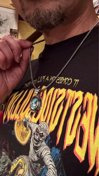 画像6: NAVAJO ナバホ族 Herman・Vandever ハーマン・バンデバーシャドウボックス ターコイズ トップ (6)