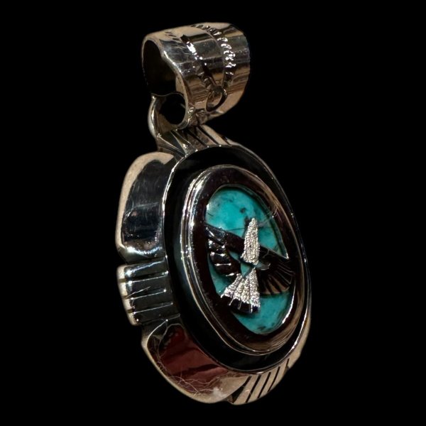 画像3: NAVAJO ナバホ族 Herman・Vandever ハーマン・バンデバーシャドウボックス ターコイズ トップ (3)