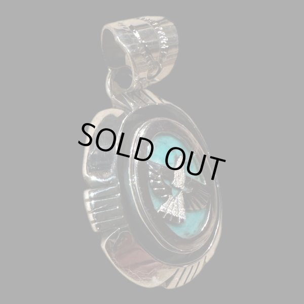 画像3: NAVAJO ナバホ族　Ｈｅｒｍａｎ・Vandever ハーマン・バンデバーシャドウボックス ターコイズ　トップ (3)