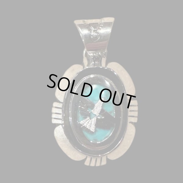 画像1: NAVAJO ナバホ族　Ｈｅｒｍａｎ・Vandever ハーマン・バンデバーシャドウボックス ターコイズ　トップ (1)