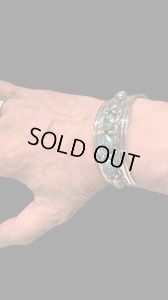 画像11: NAVAJO ナバホ族　HermanSmith　ハーマンスミス　Godber　ターコイズバングル (11)