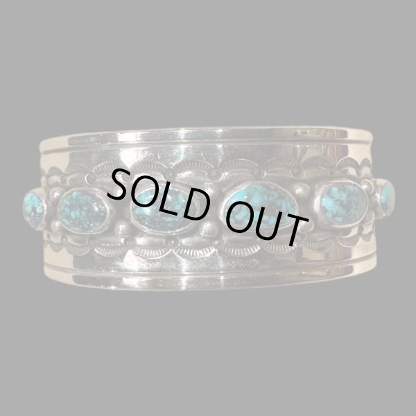 画像2: NAVAJO ナバホ族　HermanSmith　ハーマンスミス　Godber　ターコイズバングル (2)