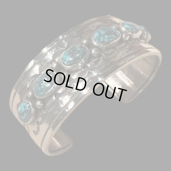 画像1: NAVAJO ナバホ族　HermanSmith　ハーマンスミス　Godber　ターコイズバングル (1)