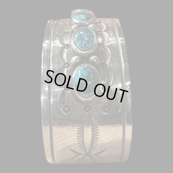 画像7: NAVAJO ナバホ族　HermanSmith　ハーマンスミス　Godber　ターコイズバングル (7)