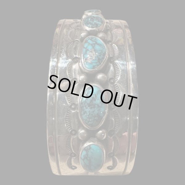 画像9: NAVAJO ナバホ族　HermanSmith　ハーマンスミス　Godber　ターコイズバングル (9)