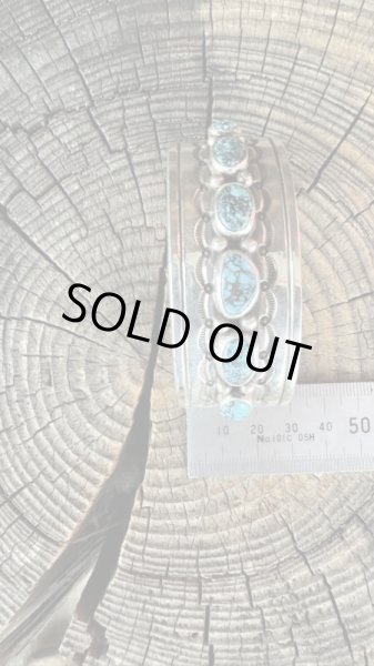 画像16: NAVAJO ナバホ族　HermanSmith　ハーマンスミス　Godber　ターコイズバングル (16)