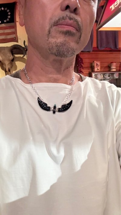 画像1: NAVAJO ナバホ族ナバホ　Ben・Livingston　　ウイングイーグルネックレス（ 大）