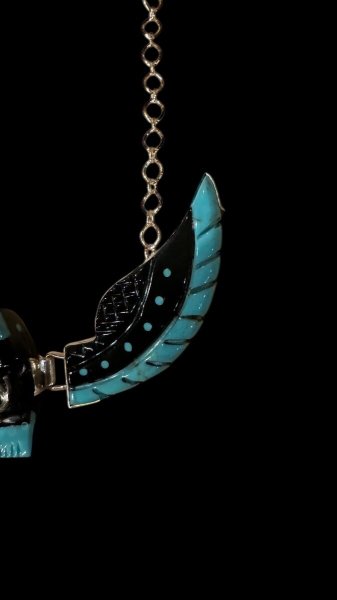 画像3: NAVAJO ナバホ族ナバホ　Ben・Livingston　　ウイングイーグルネックレス（ 大） (3)