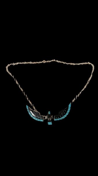 画像2: NAVAJO ナバホ族ナバホ　Ben・Livingston　　ウイングイーグルネックレス（ 大） (2)