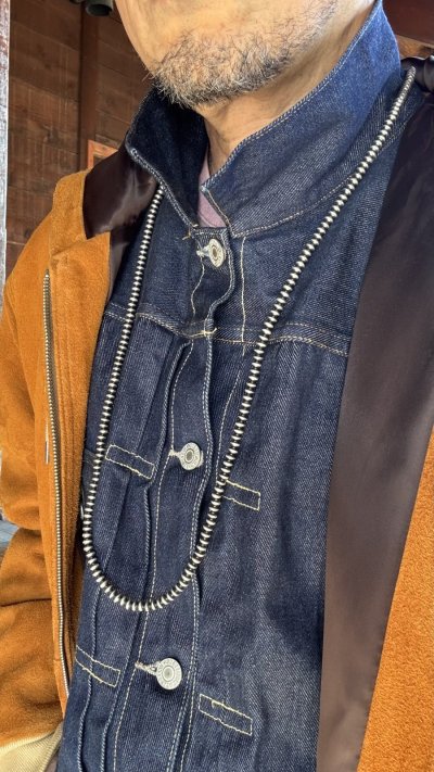 画像1: NAVAJO ナバホ族ナバホ HAND MADE シルバーナバホパールビーズネックレス