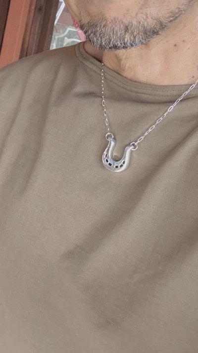 画像1: NAVAJO ナバホ族 Horseshoe Bend ホースシューネックレス