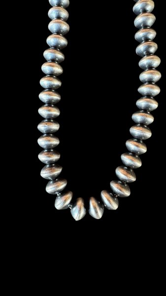画像3: NAVAJO ナバホ族ナバホ　HAND MADE　シルバーナバホパールビーズネックレス (3)