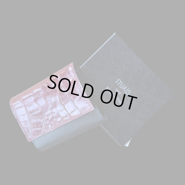 画像3: ITUAIS(イトゥアイス）　H.C.Pクロコダイル　ポロサス使用トレイスウォレット　別注 限定カラー　RED (3)