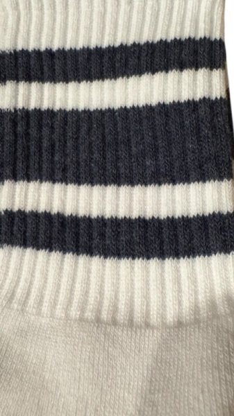 画像10:  TONNY Socks刺繍  靴下 ホワイト   グリーンライン ブルーライン チャコールグレーライン (10)