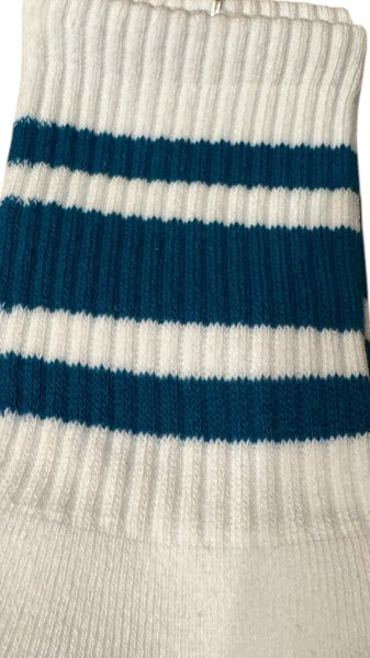 画像7:  TONNY Socks刺繍  靴下 ホワイト   グリーンライン ブルーライン チャコールグレーライン (7)