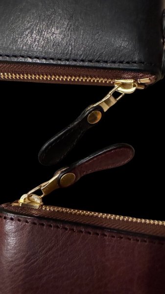 画像7: KC’sビルフォードラウンドジップヴィンテージハースハイド  BLACK  BROWN (7)