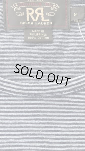 画像3: RRL ダブルアールエル ボーダーTEE グレー (3)