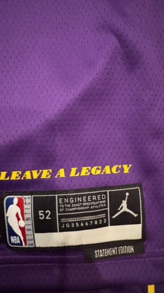 画像6: LAKERS ロサンゼルス レイカーズ ステートメントエデュション レブロン・ジェームズ ユニフォーム (6)
